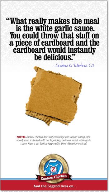 Zankou Chicken Social Media Ad-Cardboard
